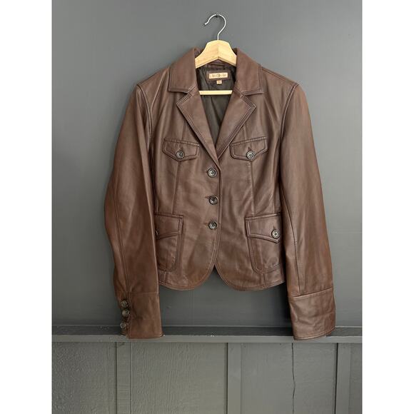 Wilsons Leather Jackets & Blazers - Vintage Wilsons Leather Brown Leather Jacket Academia Size Large
